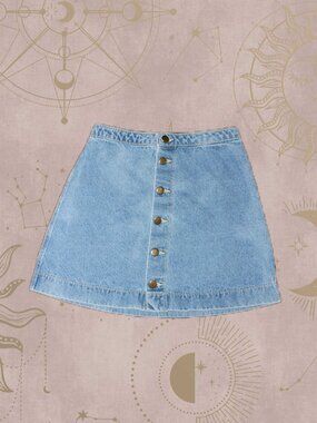 American Apparel Button‑Front Denim Skirt